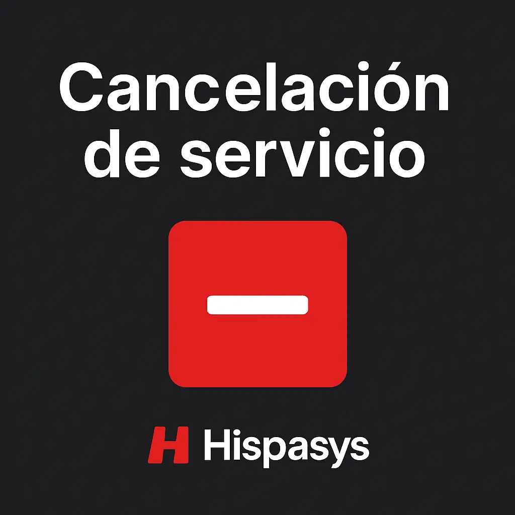 Cancelar servicio de hosting en el área de cliente de Hispasys