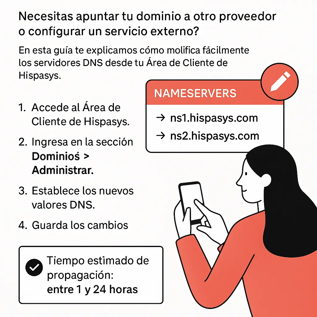 Cómo modificar los servidores DNS en Hispasys