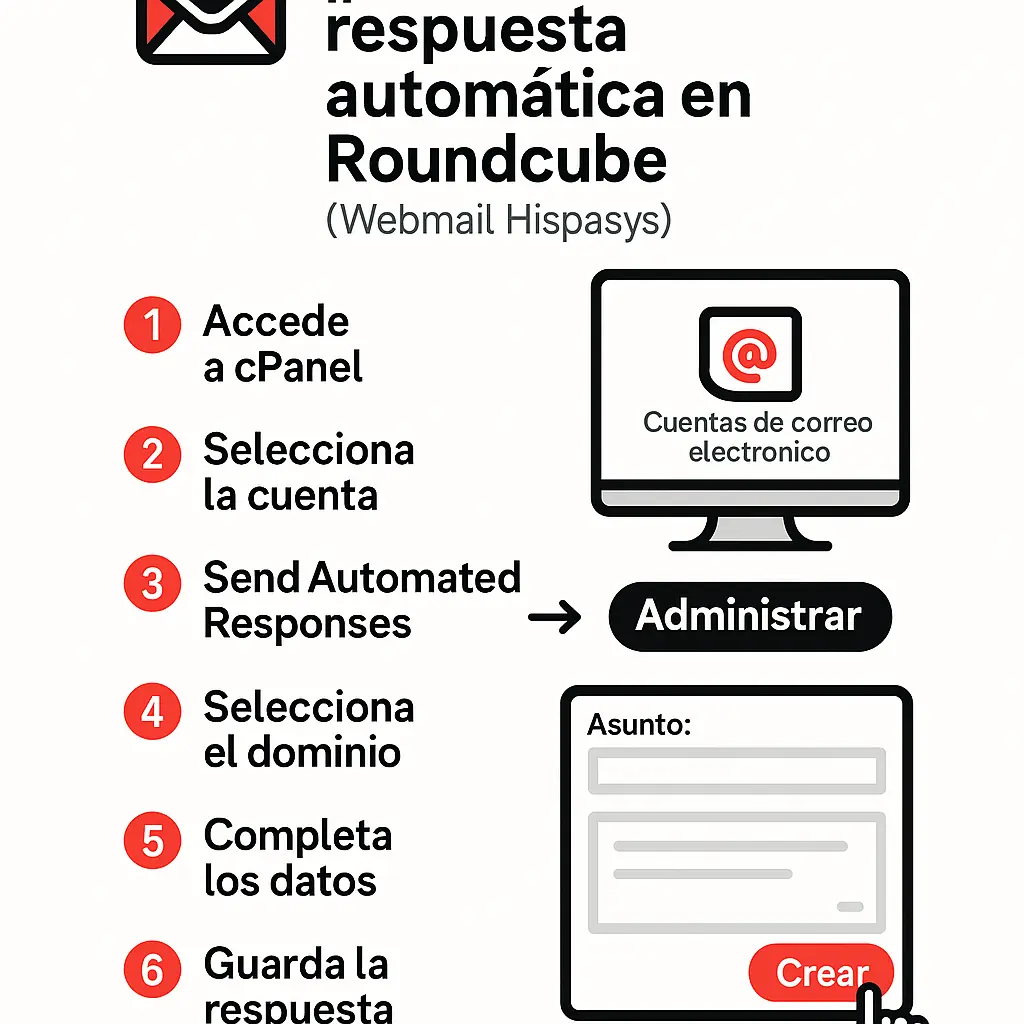 Configuración de respuesta automática en Roundcube Webmail de Hispasys